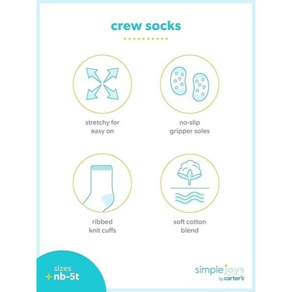 Simple Joys by Carter's Baby and Toddler 12-Pack Sock Ankle 12-24M - Picture 2 of 4